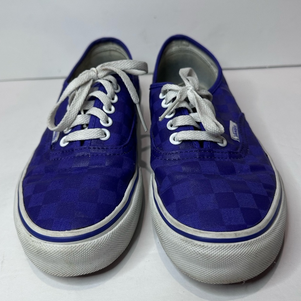 Used Vans Purple Checkered Sneakers - Picture 2 of 5